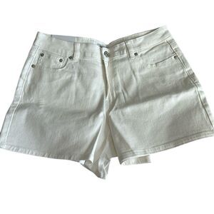Juicy Couture White Denim Jean shorts, Size 10, 4” inseam, NWT
